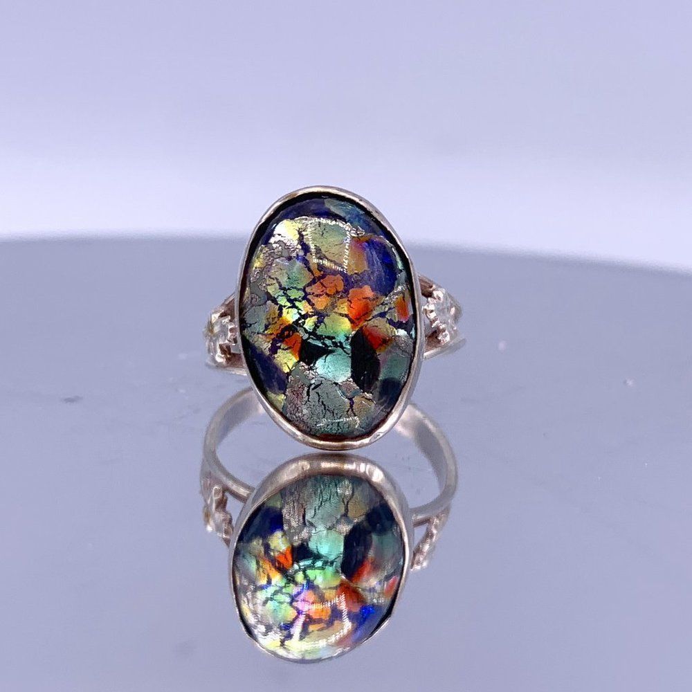 Vintage Sterling Silver Resin Ring